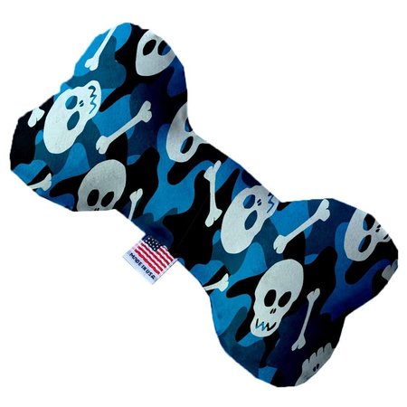 MIRAGE PET PRODUCTS Blue Camo Skulls Canvas Bone Dog Toy 10 in. 1342-CTYBN10